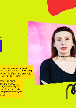 Poster w żółtym świetle neonowym przyciąga uwagę. Na plakacie znajdują się informacje o wydarzeniu. Znajduje się na nim również zdjęcie kobiety w czerni.