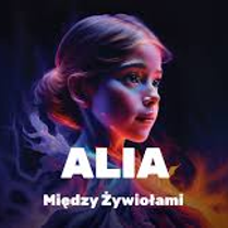 Na grafice twarz dziewczynki w jasnych włosach uczesanych w kitkę widoczna profilem. Na dole grafiki widoczne kolorowe płomienie ognia. Wokół informacje o spektaklu: tytuł i nazwa teatru.,