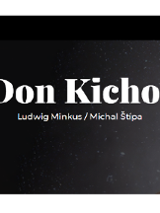 na ciemnogranatowym tle białe napisy Don Kichot, Ludwig Minkus i Michal Štípa