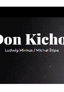 na ciemnogranatowym tle białe napisy Don Kichot, Ludwig Minkus i Michal Štípa