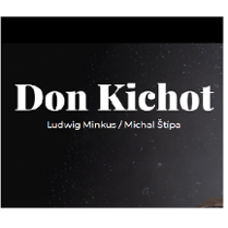na ciemnogranatowym tle białe napisy Don Kichot, Ludwig Minkus i Michal Štípa