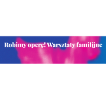 na różowo-niebieskim tle biały tytuł wydarzenia