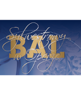 biało-złoty napis "Sylwestrowy bal w Operze". W tle fragment głowy skrzydła Pegaza w niebieskich kolorach.