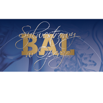 biało-złoty napis "Sylwestrowy bal w Operze". W tle fragment głowy skrzydła Pegaza w niebieskich kolorach.