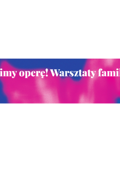 na różowo-niebieskim tle biały tytuł wydarzenia