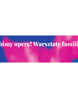 na różowo-niebieskim tle biały tytuł wydarzenia