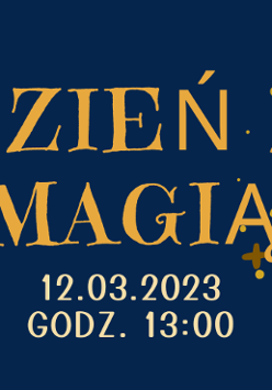 Grafika z tytułem, datą i godziną wydarzenia - żółte napisy na granatowym tle.