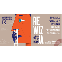 Po lewej stronie na beżowym tle rysunek czerwonej twarzy, do jej nosa prowadzi mała drabina, na której stoi postać z latarką. W prawej części grafiki na beżowym tle napisy o szczegółach wydarzenia.