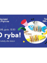 na granatowym tle białe koło, wewnątrz dwie kolorowe rybki, po lewej stronie białe informacje z tytułem wydarzenia, godziną i miejscem