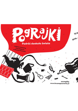 Grafika: z kosza balonu wysypują się instrumenty muzyczne.