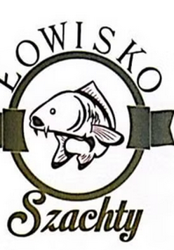 Ryba w kółku, a dokokła napisy "Łowisko Szachty".