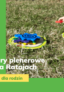 Obrazek promuje wydarzenie gry plenerowe na Ratajach.
