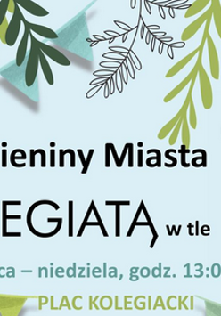 Nazwa wydarzenia, data i miejsce na jasnoniebieskim tle. Po prawej postacie świętych Piotra i Pawła trzymające w dłoniach klucz i miecz.