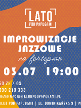 Grafika, kolorowe falujące tło a na niej napisy, które informują o wydarzeniu.