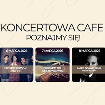 Jasne tło, na nim trzy kwadratowe grafiki ze zdjeciami artystów.