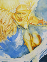 Janusz Biernacki, "Dobry lot" olej 120 x 90 cm