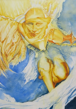 Janusz Biernacki, "Dobry lot" olej 120 x 90 cm