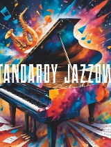 Plakat, fortepian na kolorowym tle, z którego jakby wypadają inne instrumenty muzyczne i nuty.