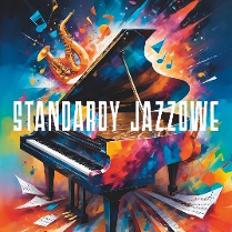 Plakat, fortepian na kolorowym tle, z którego jakby wypadają inne instrumenty muzyczne i nuty.