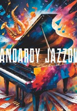 Plakat, fortepian na kolorowym tle, z którego jakby wypadają inne instrumenty muzyczne i nuty.