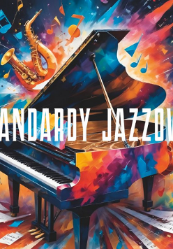 Plakat, fortepian na kolorowym tle, z którego jakby wypadają inne instrumenty muzyczne i nuty.