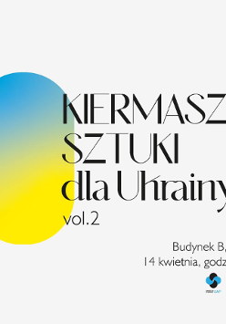 Nazwa wydarzenia w sąsiedztwie owalnej figury w barwach Ukrainy.