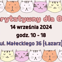 Obrazek przedstawia graficznie narysowane koty w różnych kolorach. Po prawej stronie znajduje się zdjęcie czarnego kota. Pośrodku znajduje się nazwa wydarzenia.