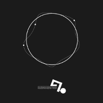 Biały okrąg na szarym tle.