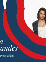 Plakat promujący koncert Carli Fernandes w Miasteczku Powstańczym. W prawym, górnym narożniku zdjęcie artystki. Granatowe tło obok czerwono-białe wstęgi.