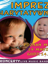 Informacje o wydarzeniu oraz dwa zdjęcia malutkiej dziewczynki, dla której organizowany jest koncert charytatywny.