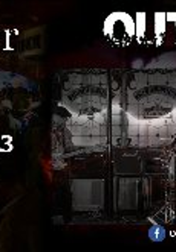 Obrazek reklamuje Koncert Outsider - złote przeboje polskiego rocka. Oprócz szczegółów wydarzenia, w tle widać w połowie wnętrze pubu i w półowie muzyków grających na scenie.