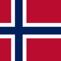 Obrazek przedstawia flagę Norwegii czyli niebiesko-biały krzyża skandynawski, umieszczony na czerwonym tle.