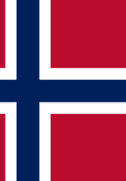 Obrazek przedstawia flagę Norwegii czyli niebiesko-biały krzyża skandynawski, umieszczony na czerwonym tle.