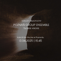 Grafika przypominająca brązową skałę, w której widać szczelinę. Białe napisy informujące o wydarzeniu.