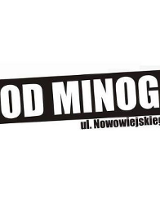 czarno-białe logo z napisem Pod Minogą