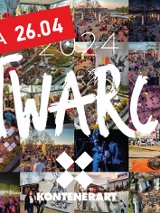 Mozaika zdjęć z KontererART. Na mozajce napis "Otwarcie". Obok napisu czerwony prostokąt z napisem: "Nowa Data 26.04".