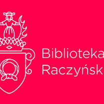 Element graficzny, umieszczony z lewej strony logotypu, przedstawia tarczę o późnogotyckim kształcie, w której wyobrażono nałęczkę (chustę przewiązaną w koło ze zwisającymi końcami), czyli herb Nałęcz. Po prawej stronie logotypu umieszczono w dwóch wersach napis: Biblioteka Raczyńskich.