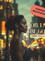 Zdjęcie czarnoskórej kobiety z rozmytymi ulicami miasta w tle, informacje o koncercie inspirowanym jej twórczością.