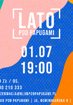 Grafika, kolorowe falujące tło a na niej napisy, które informują o wydarzeniu.