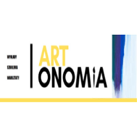 Logo wydarzenia. Żółty napis: ART pod spodem czarny napis: Onomia.