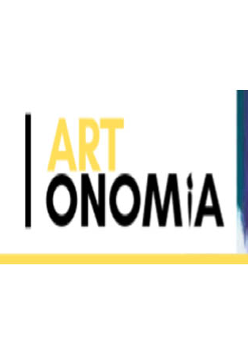 Logo wydarzenia. Żółty napis: ART pod spodem czarny napis: Onomia.