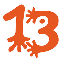 Pomarańczowe 13-stki na białym tle