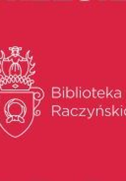 Na czerwonym tle białe logo Biblioteki Raczyńskich wraz z nazwą.