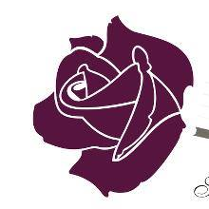 Na białym tle bordwa główka róży.