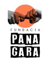Dwie dłonie złączone palcami wskazującymi. Poniżej napis "fundacja Pana Gara".