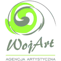 Zielonkawo-szare logo Agencji Wojart.