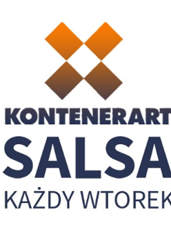 Na białym tle logo KontenerART i napis "Kontenerart salsa każdy wtorek".