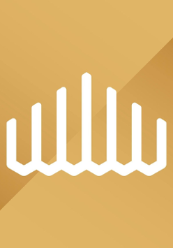 Logo festiwalu. Na brązowym tle minimalistyczna grafika menory.