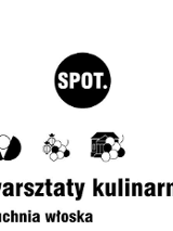 Logo SPOT.; pod nim napis "warsztaty kulinarne".