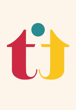 dwie literki t zwrócone do siebie laseczkami z dużą kropką u góry